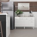 Ver imagem 2 de Balcão Cozinha Armário Gabinete Camila Branco com Tampo Tampão 140 Cm Mobília Decor Savana