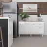 Balcão Cozinha Armário Gabinete Camila Branco com Tampo Tampão 140 Cm Mobília Decor Savana - 2