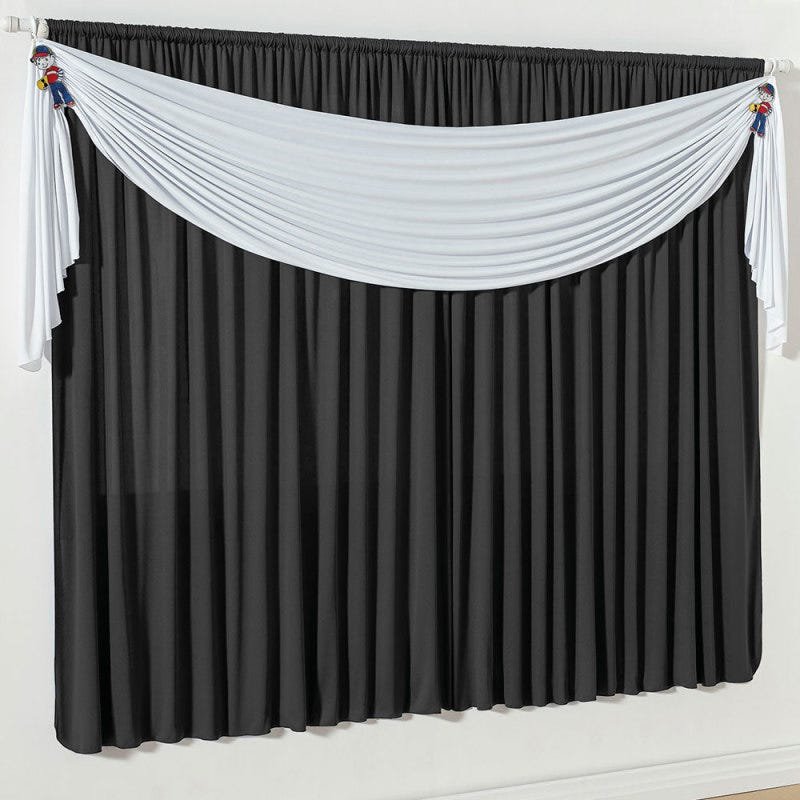 Cortina Infantil para Varão Simples 2m Skate Boy Preto - 1