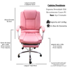 Cadeira de Escritório Rosa com Massagem 7 Pontos e Apoio Aos Pés - 2