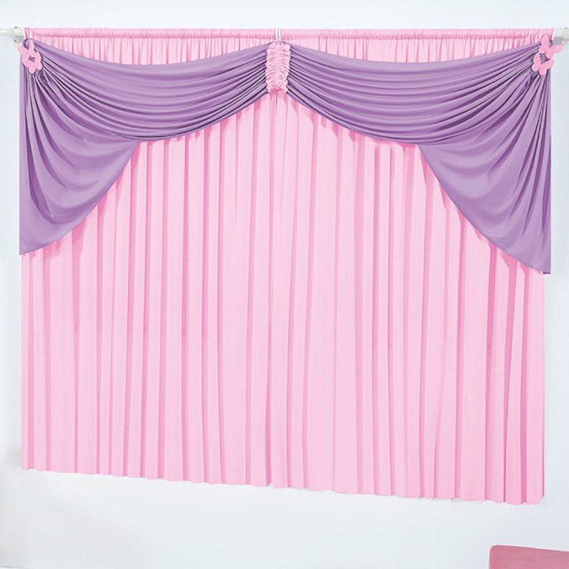 Cortina para Quarto Infantil 2m Borboleta Lilás com Rosa - 1