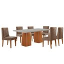Ver imagem 2 de Mesa de Jantar Eloise 180cm Tampo Mdf 6 Cadeiras Moderna Veludo Capuccino/nat/off/serig. Off