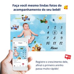 Lençol Cenário Foto Mêsversário Aviãozinho Minha Estrelinha Lençol Cenário Foto Mêsversário Aviãozin - 4