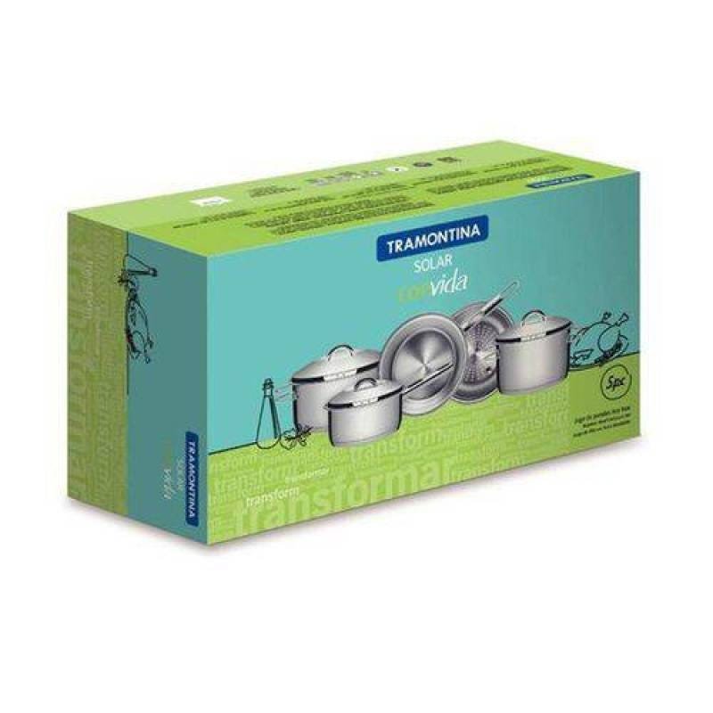 Ver imagem 2 de Conjunto De Panelas 5pc Inox Tramontina Solar Fundo Triplo