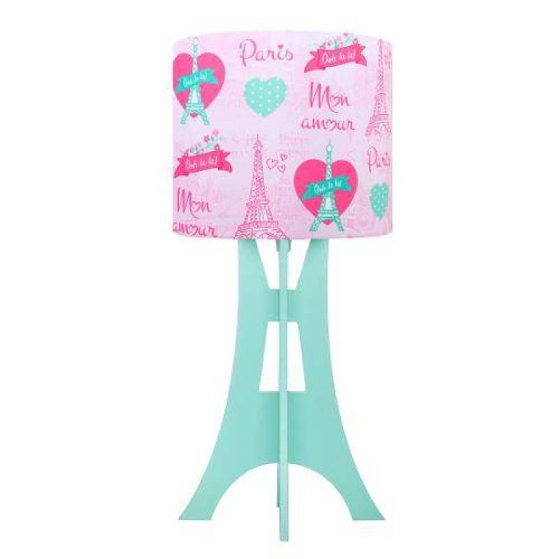 Abajur Quarto Menina Paris Rosa Carambola - 1