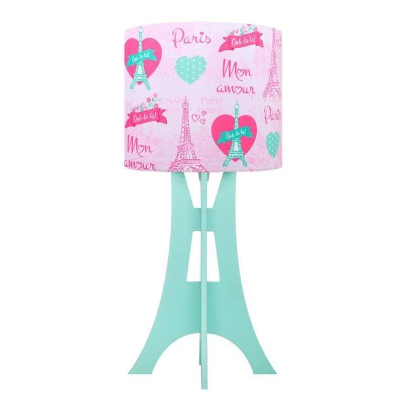 Abajur Quarto Menina Paris Rosa Carambola - 2