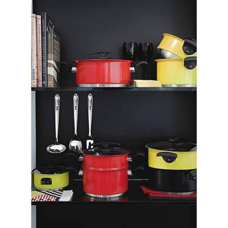 Conjunto de Panelas Tramontina Duo Color Inox 5 Peças Vermelho - 3