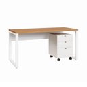 Ver imagem 2 de Mesa Escritório Escrivaninha Industrial 140cm x 60cm e Gaveteiro 02 Gavetas e 01 Gavetão com Rodí