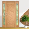 Kit Porta de Madeira Pe26 Atenas 2 Vitrôs Esel 213 x 146 x 12cm - 2