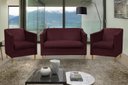 Ver imagem 2 de Kit Namoradeira e 2 Poltronas Titânio Suede Bordô
