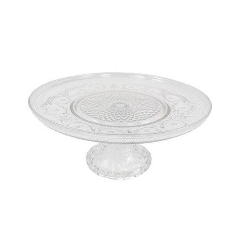 Prato Com Pé Vidro Transparente 30 Cm Hauskraft