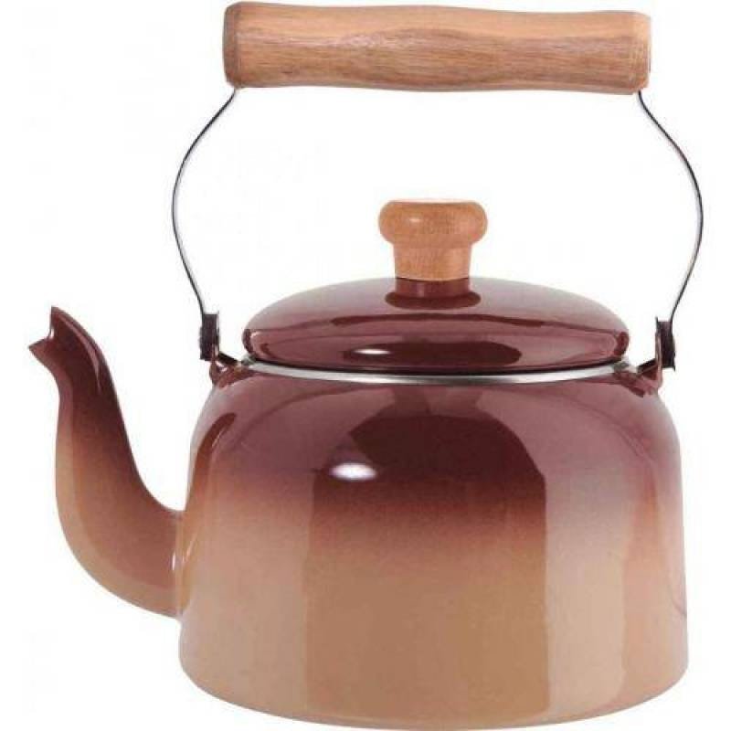 Chaleira Tradicional Aço Esmaltado 16 1,8 Litros Marrom Mãe Ágata Ewel