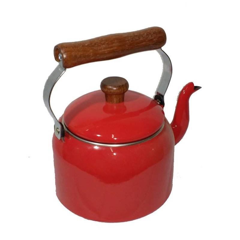 Chaleira Tradicional 16cm Vermelha Esmaltada Mãe Ágata Ewel - 3