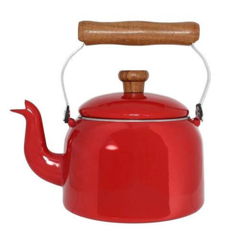 Chaleira Tradicional 16cm Vermelha Esmaltada Mãe Ágata Ewel