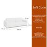 Sofá 2 Lugares 180cm Cocie Linho Off White - Sallar Home - 4