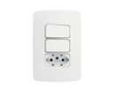 Ver imagem 3 de Interruptor 2 Seção + Tomada Simples 20amp 4x2 Margirius B3 - Branco