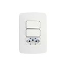 Ver imagem 3 de Interruptor 2 Seção + Tomada Simples 20amp 4x2 Margirius B3 - Branco
