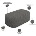 Ver imagem 7 de Cabeceira Cama Box Solteiro 100cm Lanna com Puff Recamier Doha W01 Linho Mescla Chumbo - Lyam Decor