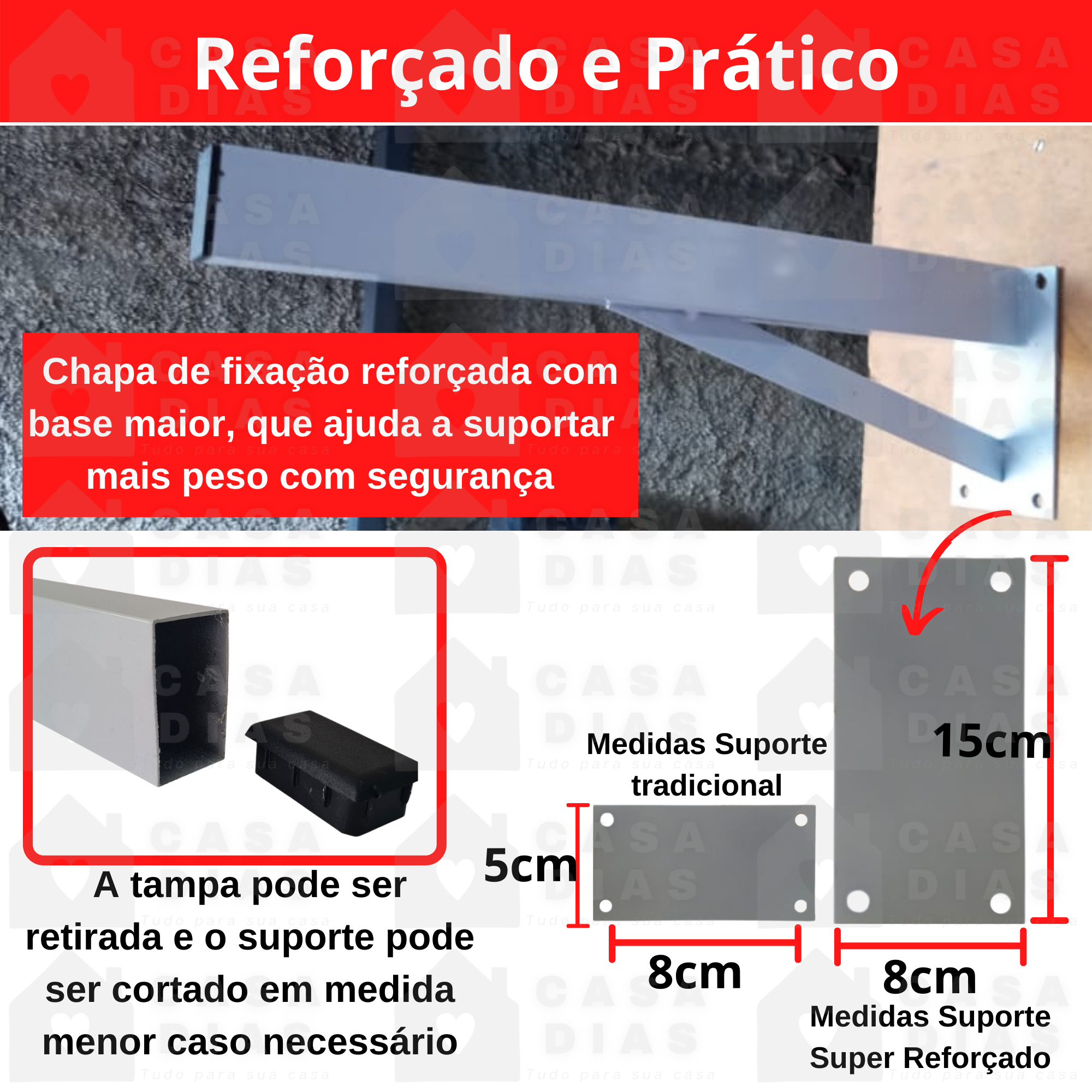 Suporte Para Pia Parafusar Super Reforçado 50cm 2unid - 5