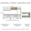 Ver imagem 7 de Armário de Cozinha Completa 302cm Veneza Multimóveis V3689 Branco/Preto