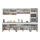 Ver imagem 5 de Armário de Cozinha Completa 302cm Veneza Multimóveis V3689 Branco/Preto