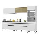 Ver imagem 3 de Armário de Cozinha Completa 302cm Veneza Multimóveis V3689 Branco/Preto