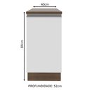 Ver imagem 2 de Balcão Madesa Glamy 40 cm 1 Porta Rustic/Branco Cor:Rustic/Branco