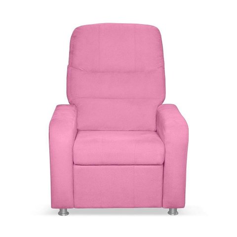 Cadeira Poltrona do Papai Reclinável Confortável Suede Rose