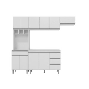 Cozinha Modulada Completa Andreia C/5 Peças 240cm - Ajl Móveis Branco