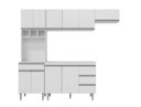 Ver imagem 1 de Cozinha Modulada Completa Andreia C/5 Peças 240cm - Ajl Móveis Branco