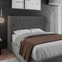 Ver imagem 2 de Cabeceira para Cama Box Casal 140 Cm Beatriz Linho Cinza I02 - D'Rossi