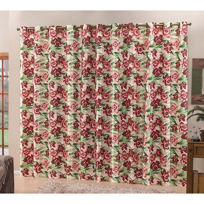 Cortina Madrid 2,00m x 1,80m - Tecido Rústico - Estampa 02 - 1