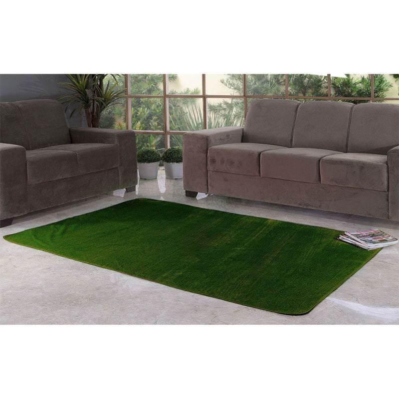 Tapete Suave para Sala e Quarto 1,40M x 70cm - Antialérgicos e Antiácaros - Liso - Verde Escuro - 1
