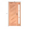 Kit Porta de Madeira 1 Vitrô Esquerda 213cmx120cmx12cm PE26 Esel - 2