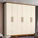 Ver imagem 2 de Guarda Roupa Solteiro 6 Portas Cover Off White/nature - Henn