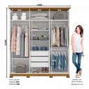 Ver imagem 4 de Guarda Roupa Solteiro 6 Portas Cover Off White/nature - Henn