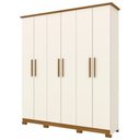 Ver imagem 1 de Guarda Roupa Solteiro 6 Portas Cover Off White/nature - Henn
