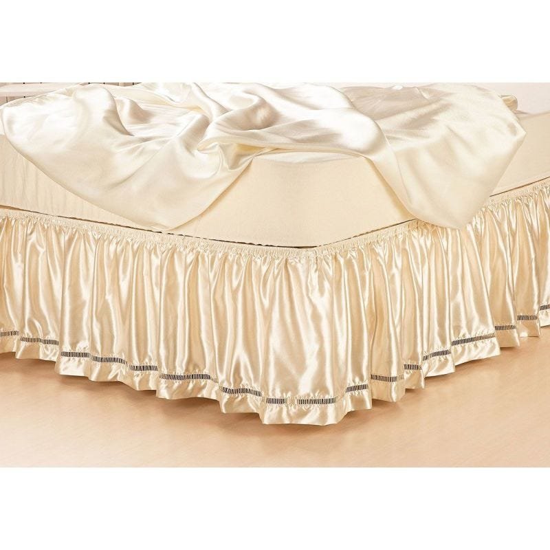 Saia Box Seda Casal com Elástico Ajustável 01 Peça - Creme - 1