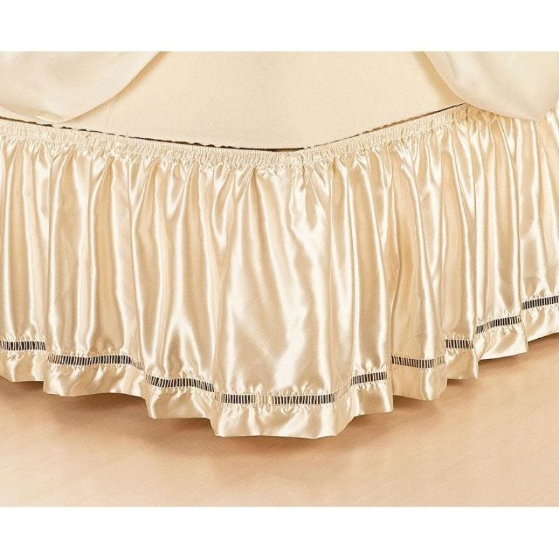 Saia Box Seda Casal com Elástico Ajustável 01 Peça - Creme - 2