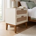Ver imagem 2 de Mesinha de Cabeceira Retro Alto Padrão Estilo Europeu Santorini 60cm Off White