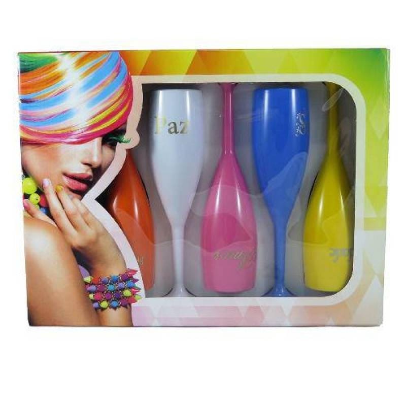 Jogo 6 Taças Espumante Acrílico Coloridas com Frase Boccati - 2