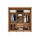 Ver imagem 4 de Guarda Roupa Casal 3 Portas de Correr (1 C/ Espelho) e 2 Gavetas C/ Pés Moema Flex Amêndola/nude
