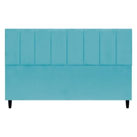 Cabeceira para Cama Box King Size 195 Cm Classic Suede Azul-turquesa Suede