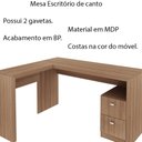 Ver imagem 3 de Mesa com 2 Gavetas para Escritório Home Office ME4129 MDP Amendoa - Gran Belo