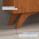 Ver imagem 6 de Rack para TV até 75 Polegadas 100% MDF com 4 Portas, 1 Gaveta e Pés Retrô 220x60,5x37,3cm