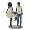 Escultura Familia Decorativa Negra em Resina com Menino - 1