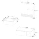 Ver imagem 4 de Kit Completo Lavabo com Cuba e Espelho Amêndoa Tecno Mobili