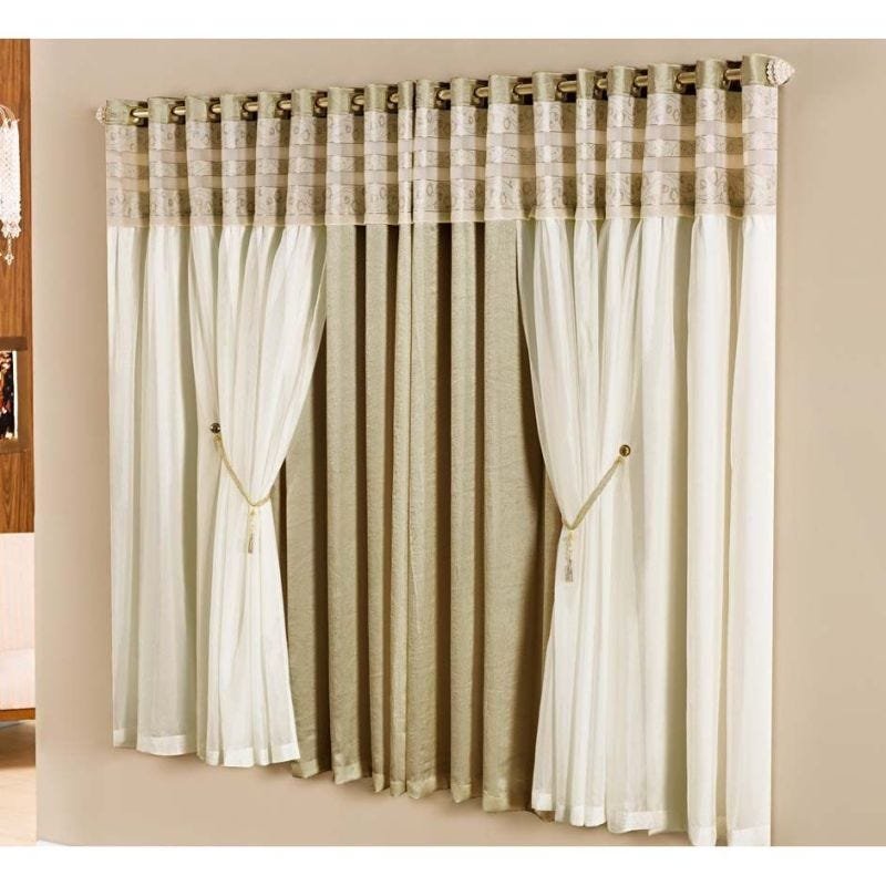 Cortina Celine 2,00M x 1,70M - Tecido Seda Amassada e Voil - Prata - 1