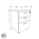 Ver imagem 4 de Escrivaninha 150cm X 60cm Gaveteiro 3 Gavetas Pés Metal F5 Cor:preto