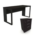 Ver imagem 1 de Escrivaninha 150cm X 60cm Gaveteiro 3 Gavetas Pés Metal F5 Cor:preto